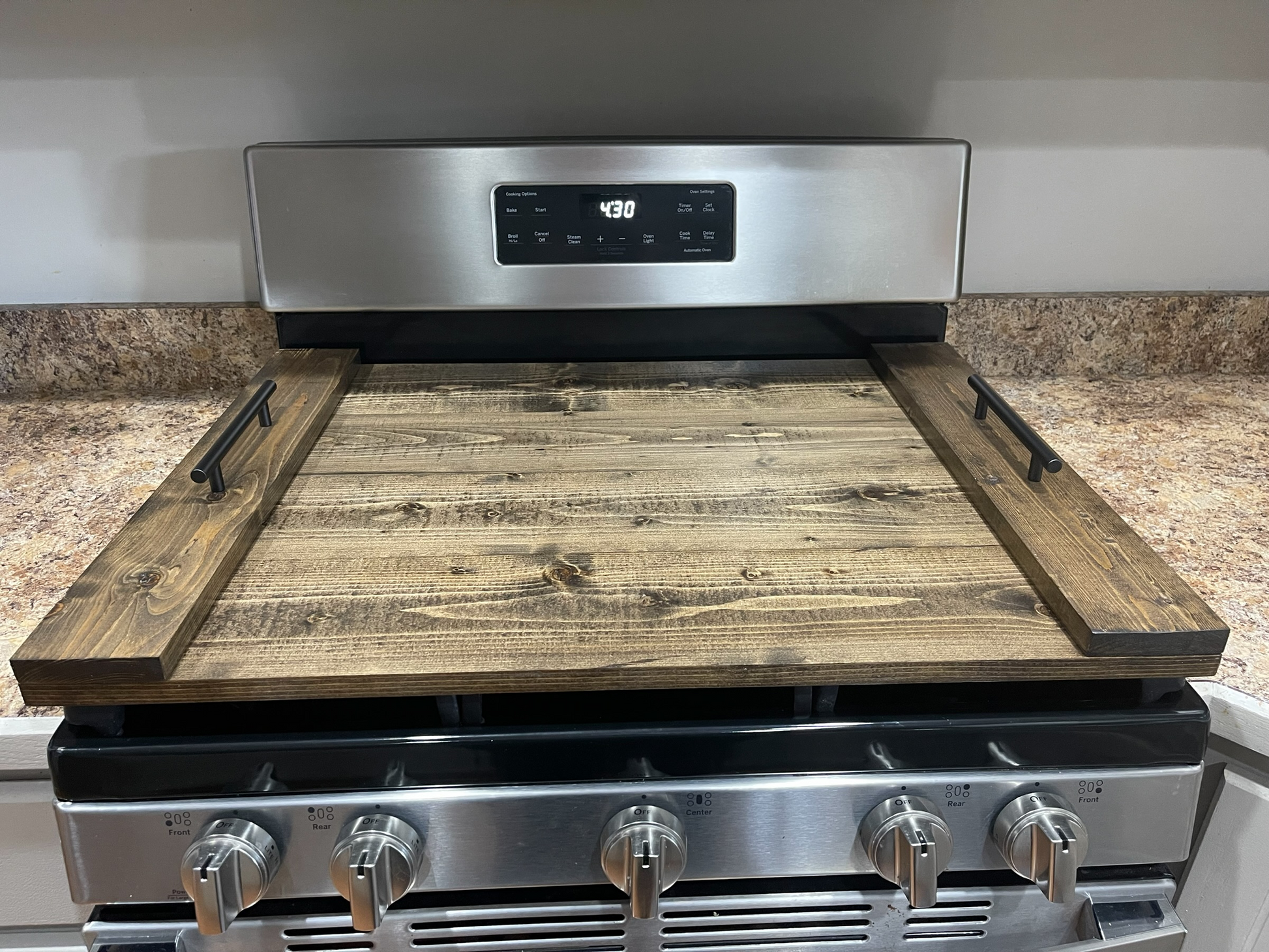 Black Walnut Stove Top Cover Handmade Wood Cutting Board Large Noodle Board  