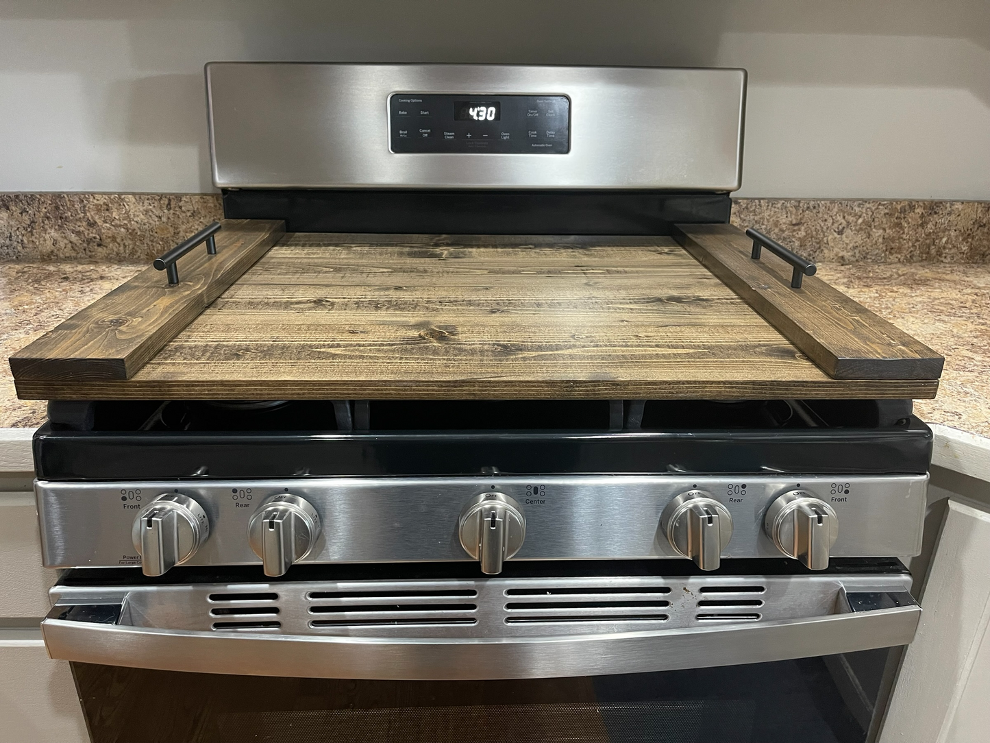 Stove Top Cover - Wooden Handles